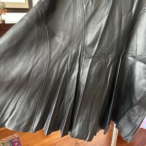 BCBGMaxazria leather flared skirt